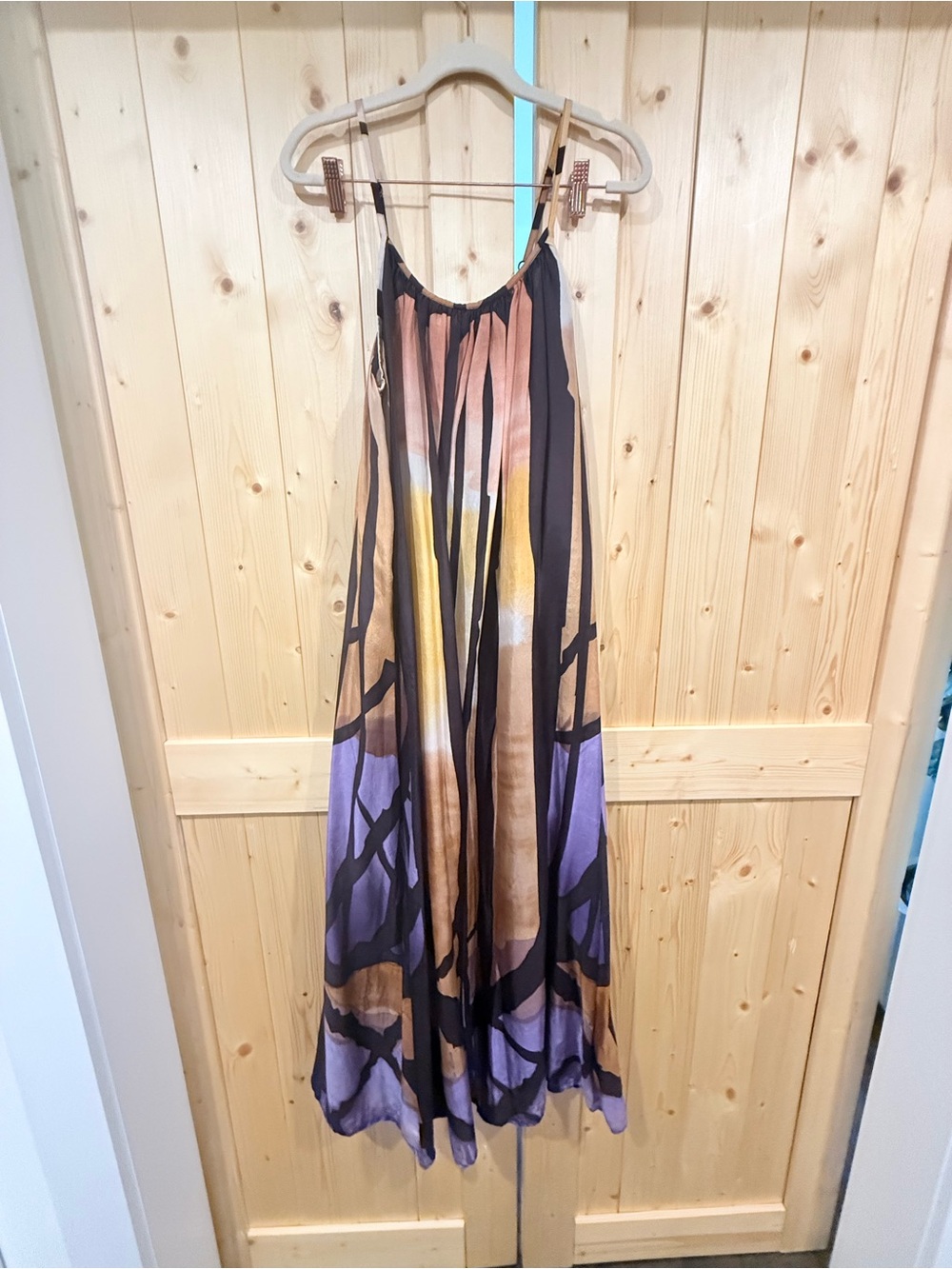 Flowy Multicolor Abstract Maxi Dress